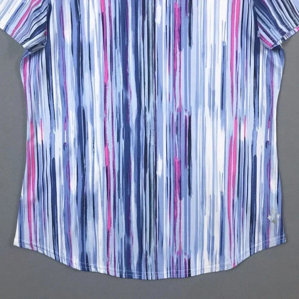 Jofit Golf Top Women Size Small Short Sleeve Collared Athletic Polo Shirt Blue - Picture 4 of 15